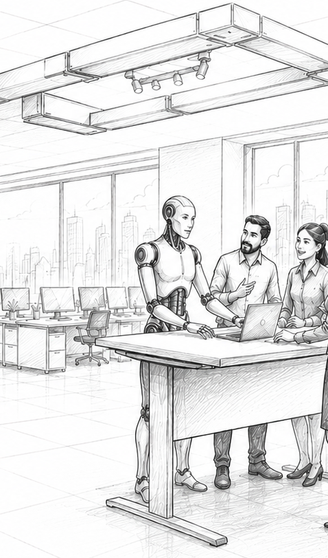 An AI Employee collaborating with two human teammates